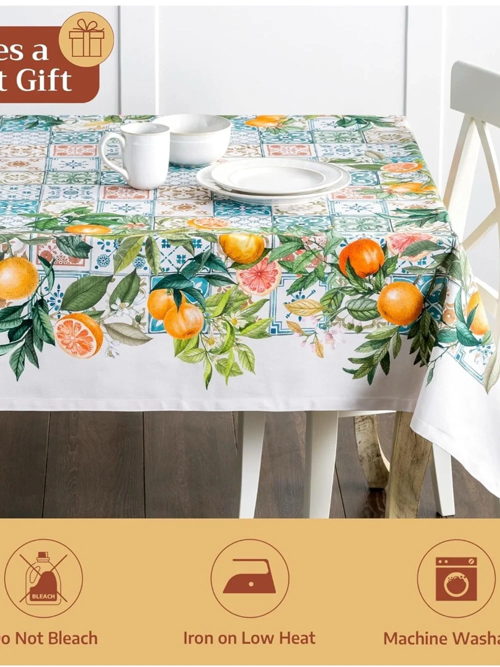 Maison d' Hermine Rectangle Table Cloth 100% Cotton 70” x 108”